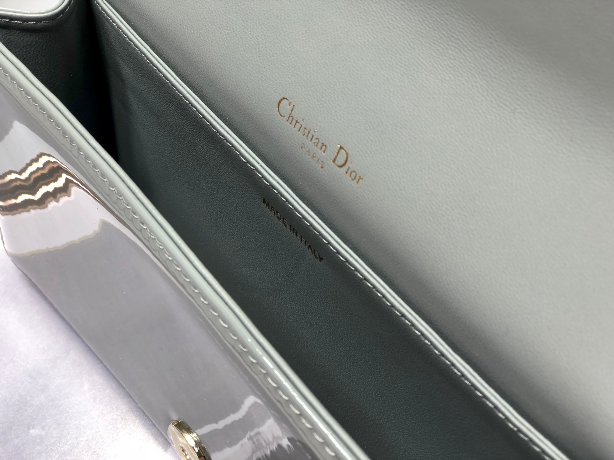 lady D*or pouch cloud blue cannage 8.5 x 4.5 x 1 inches