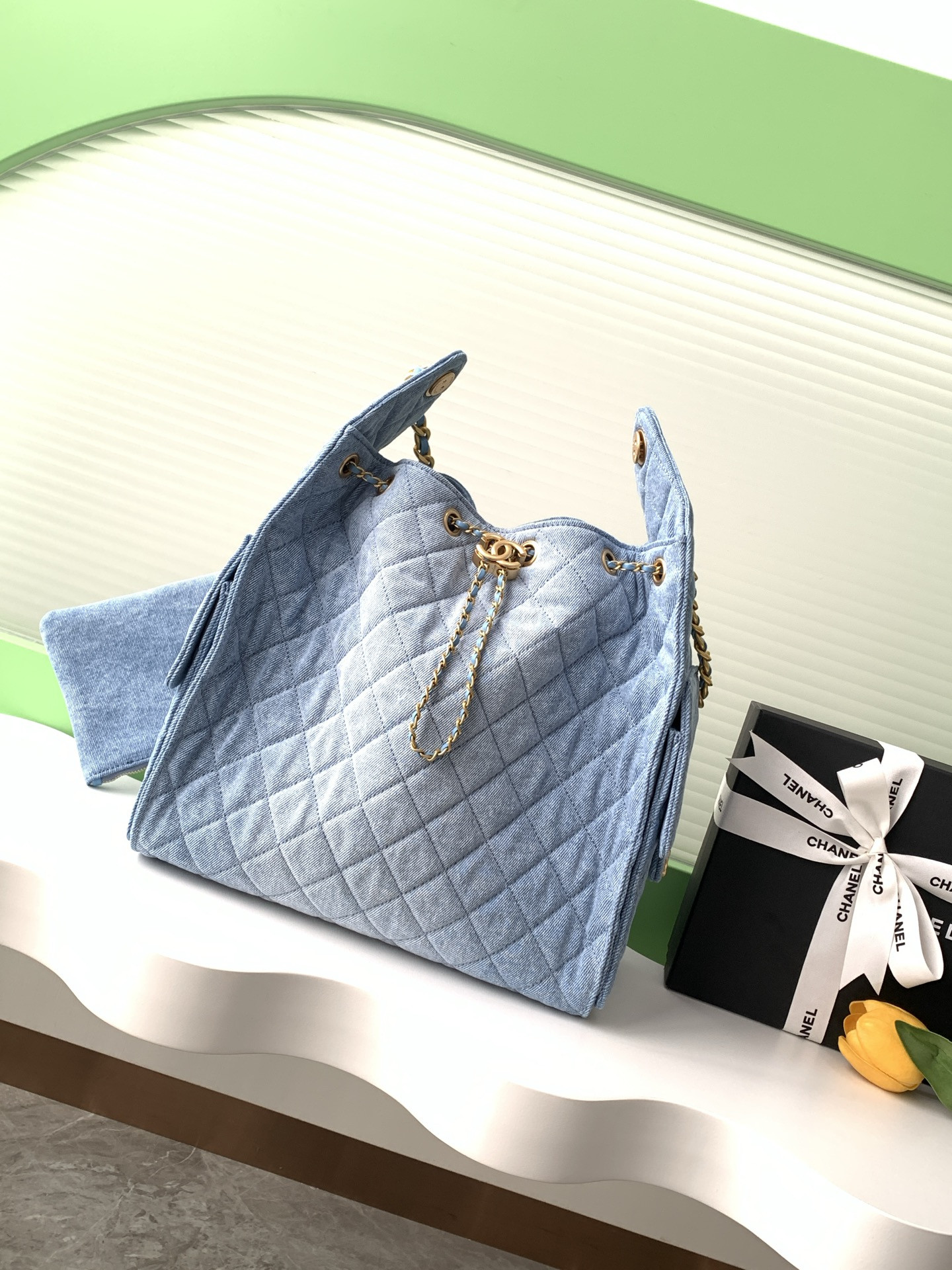 Ch*el 25c bucket hobo bag as5231 40x30x15cm